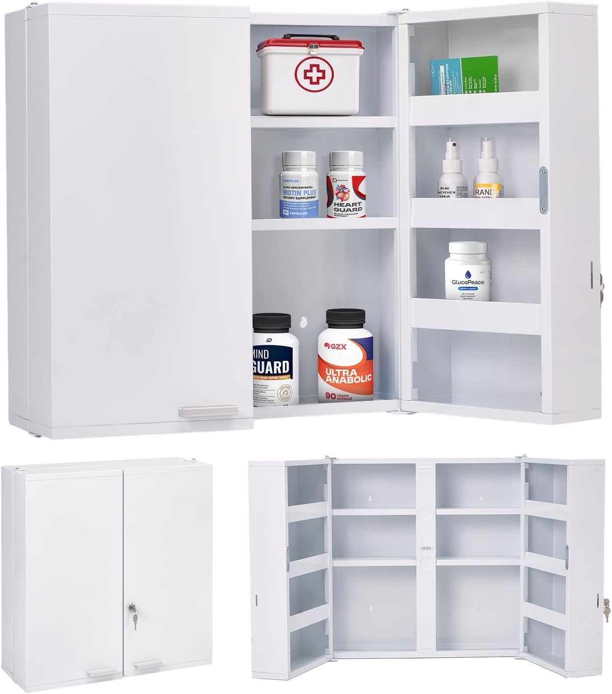 Medicine Cabinet Lock - خزانة أدوية كبيرة قابلة للقفل، 11