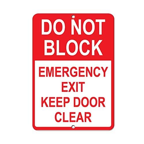 Emergency Exit Sign - لافتة معدنية من فينسينيسي، لافتة ألومنيوم