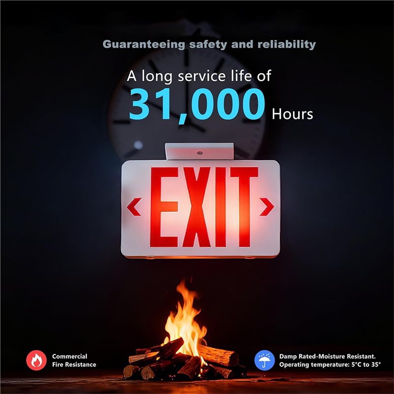 【A10R】لافتة خروج حمراء مع إضاء - مراجعة Emergency Exit Sign وسعره