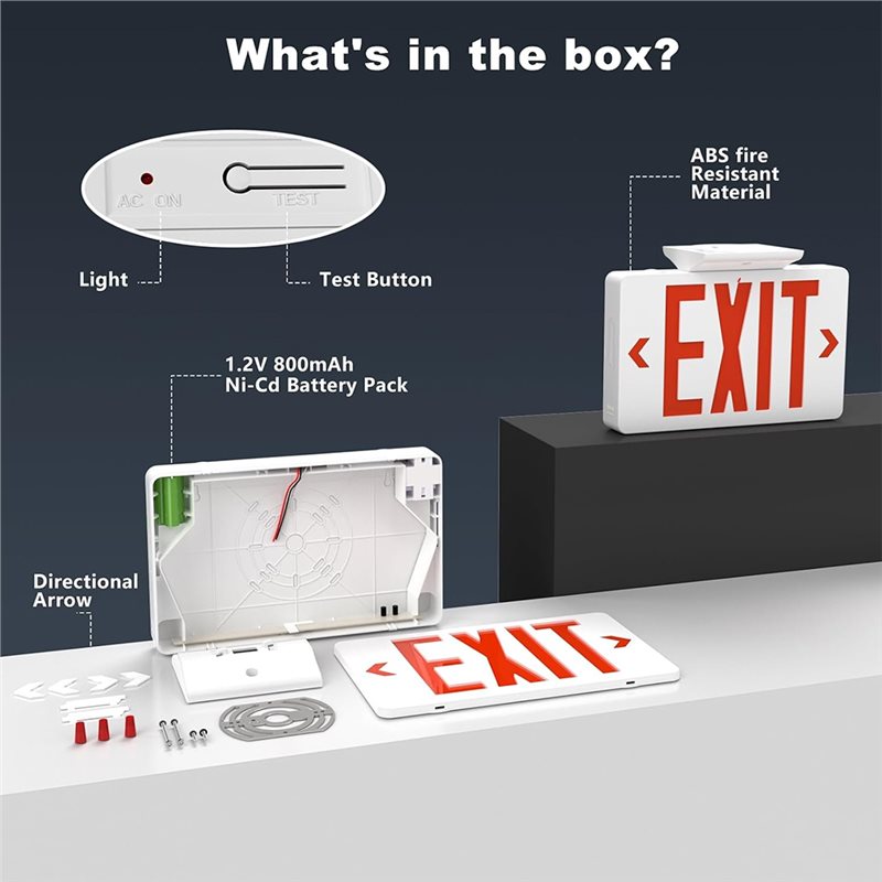 【A10R】لافتة خروج حمراء مع إضاء - مراجعة Emergency Exit Sign وسعره